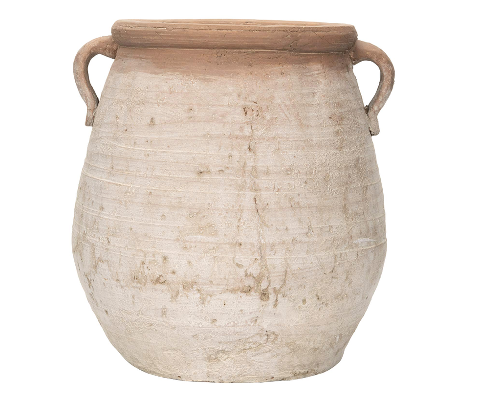 Whitewashed Terracotta Urn