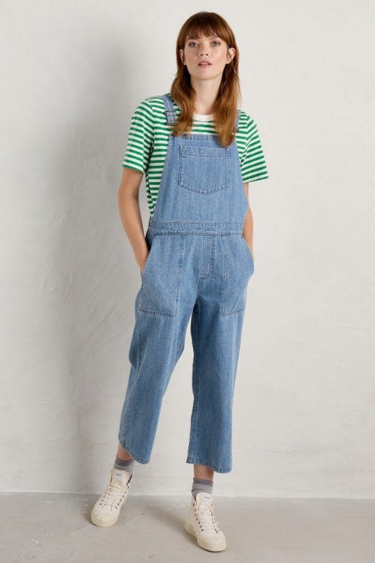 Porthallow Cove Wide Leg Denim Dungaree