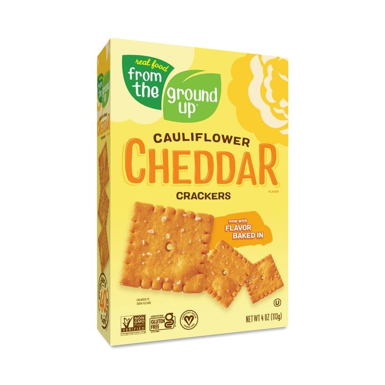From The Ground Up Cauliflower Cheddar Crackers