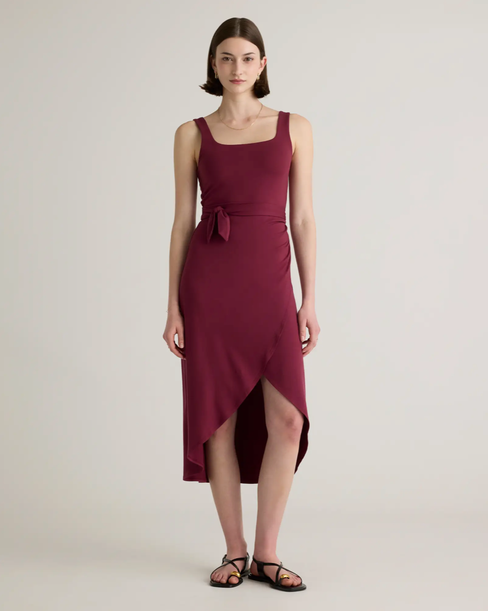 Tencel Jersey Side Tie Midi Dress