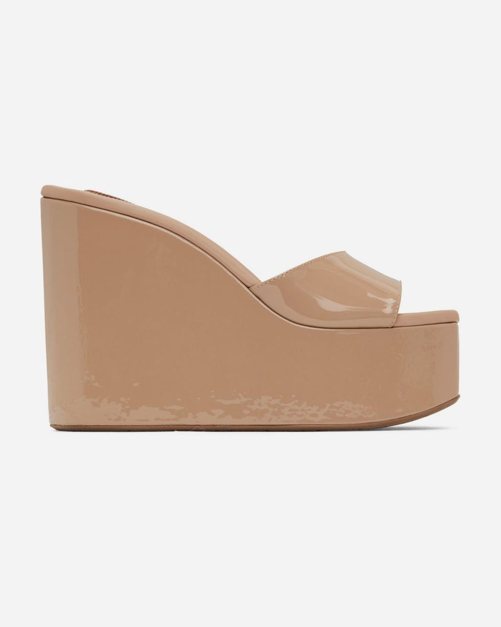 Pink Platform Wedge Mules