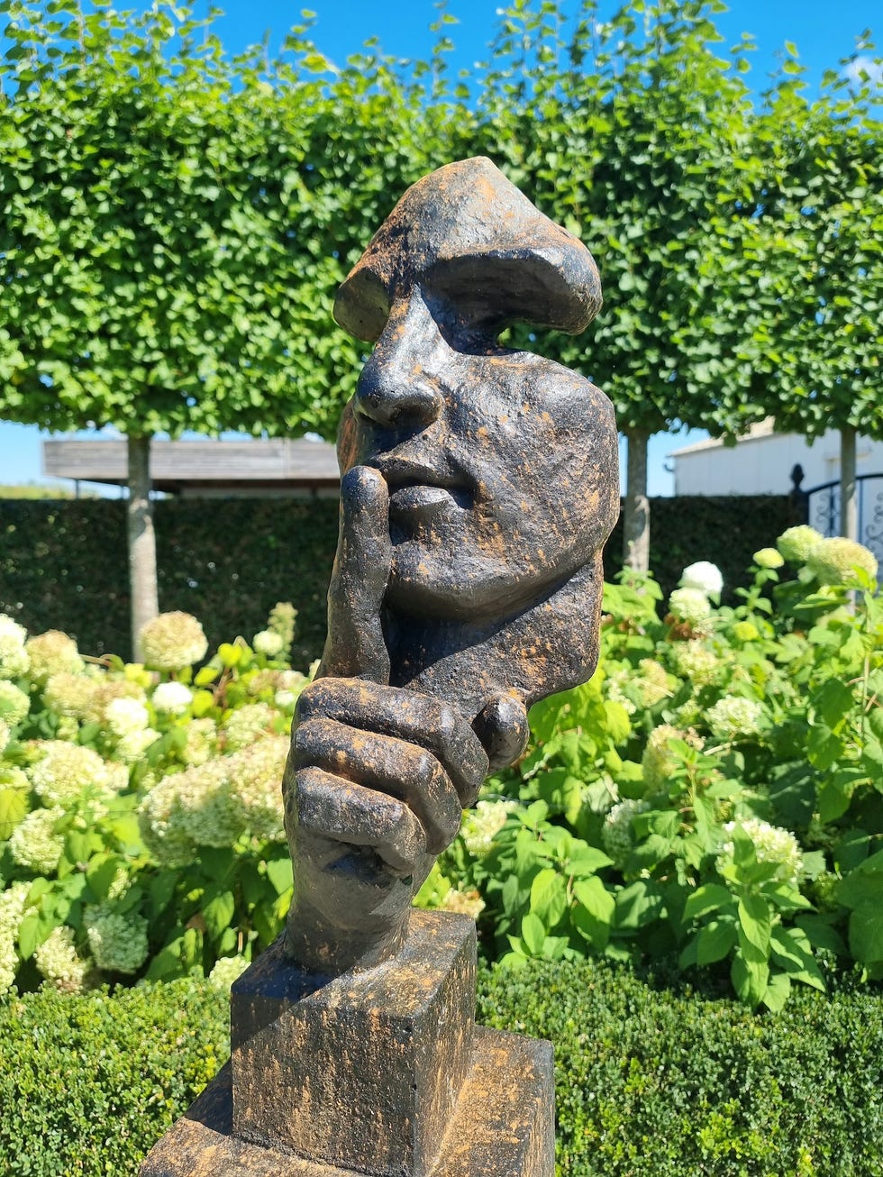 Large Abstract Sculpture of Male 'Whispering'