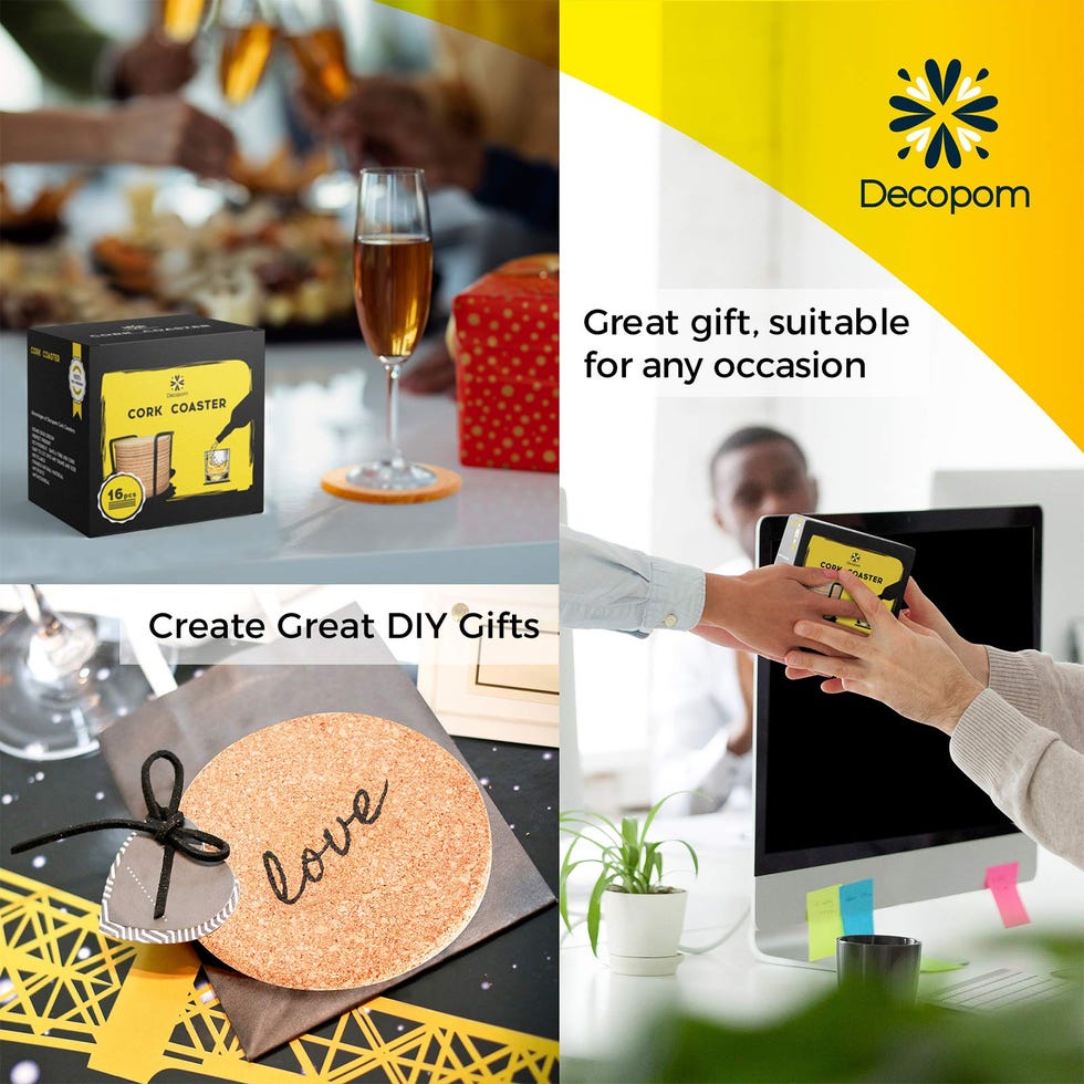 Cork Coasters With Metal Holder