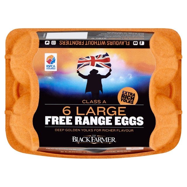 Large Golden Yolk Free Range Eggs 