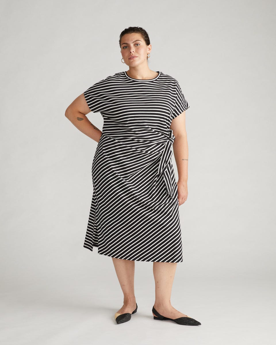 Crescent Breton Stripe Knot Dress