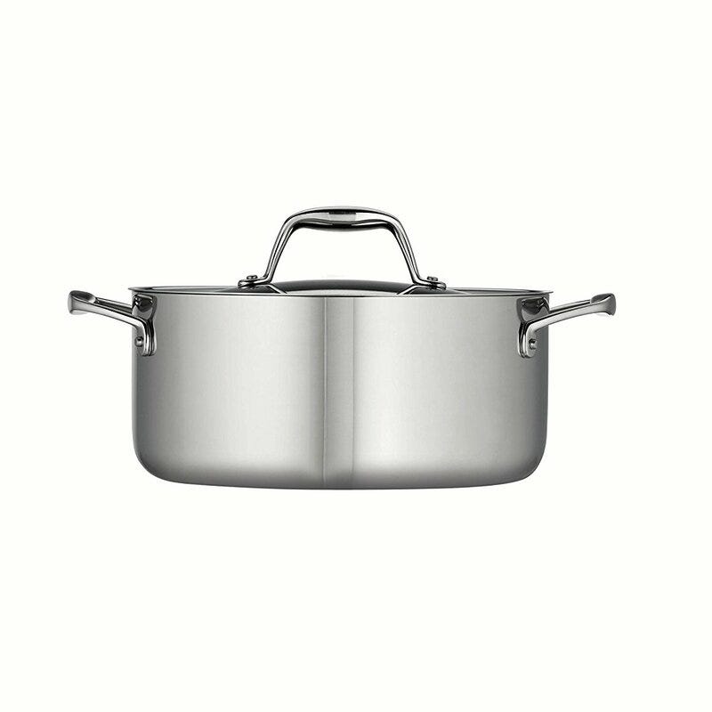 Gourmet Tri-Ply Clad 5 qt. Stainless Steel Round Dutch Oven