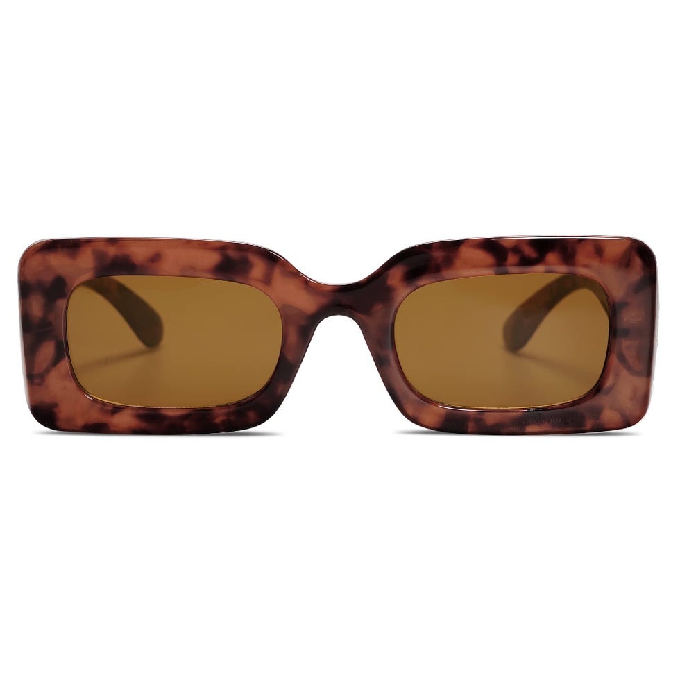 Retro 90s Nude Rectangle Sunglasses