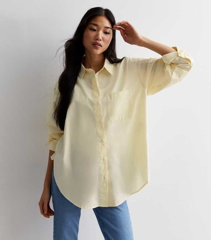 Light Yellow Poplin Cotton Shirt