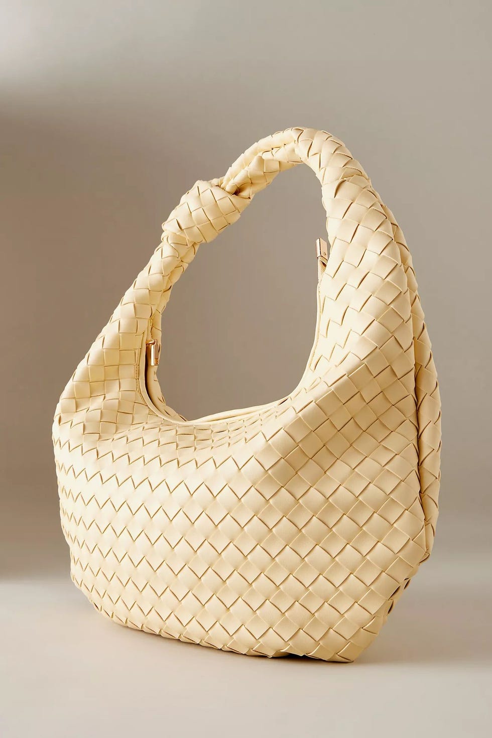 The Brigitte Woven Faux-Leather Shoulder Bag