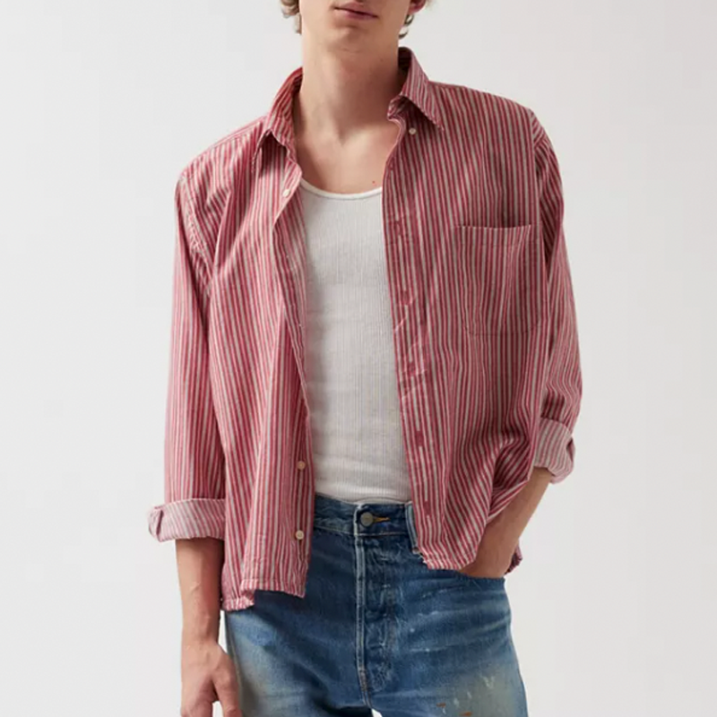 Remade Clean Finish Cropped Button-Down Shirt