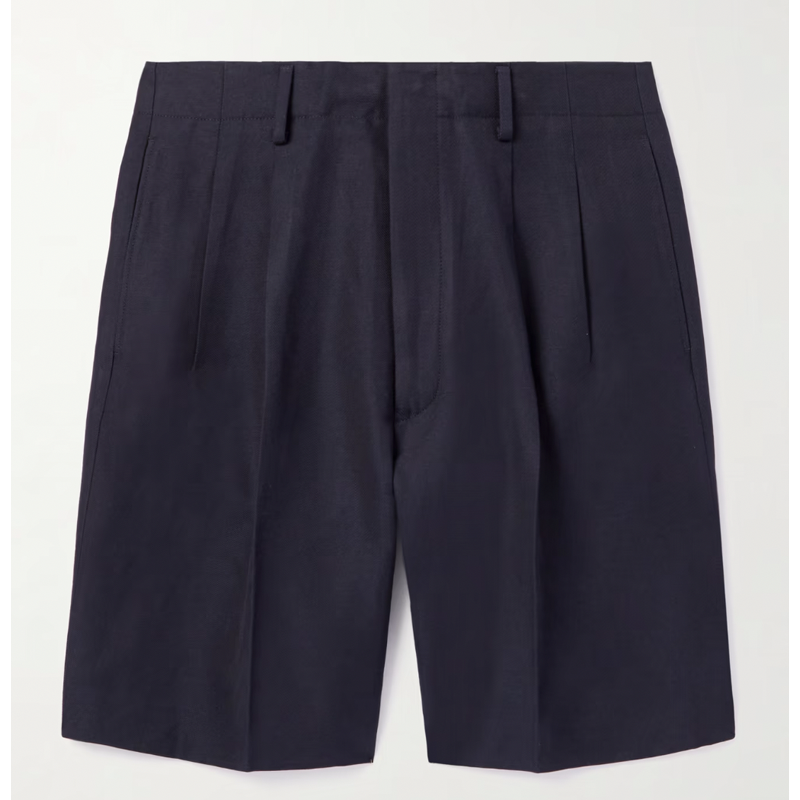 Joetsu Straight-Leg Pleated Bermuda Shorts