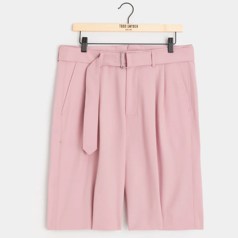 Italian Gabardine Belted Shorts