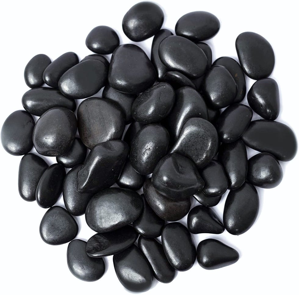 Piedras decorativas pulidas negras