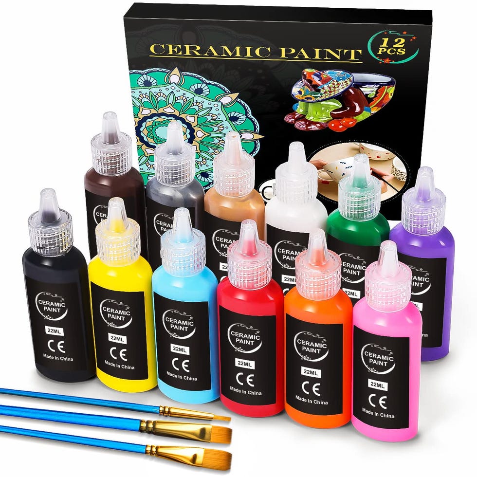 Set de pintura cerámica con 3 pinceles