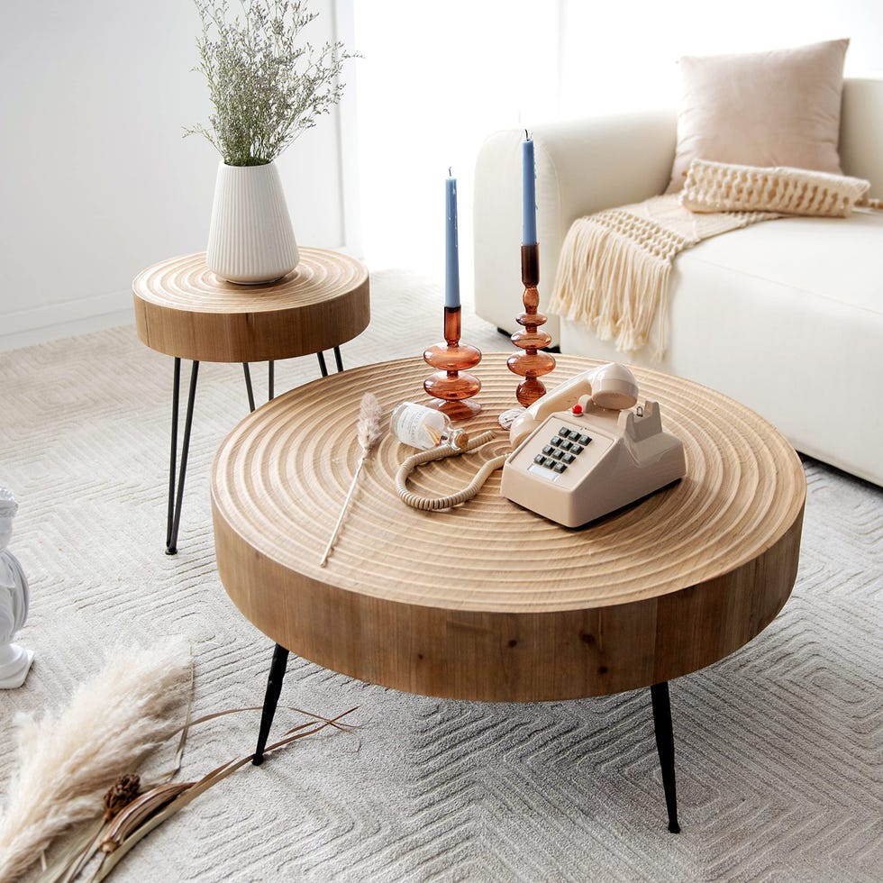 Modern Farmhouse Living Room Coffee Table Set of 2