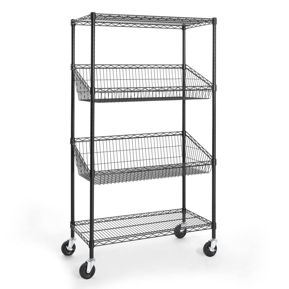 Set up tower shelving storage racks for big families.