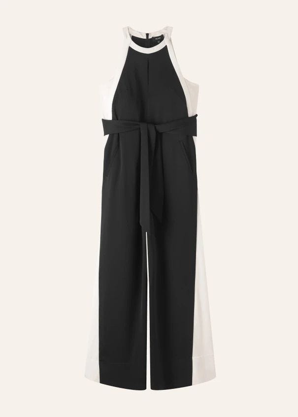 Monochrome Halterneck Jumpsuit + Belt