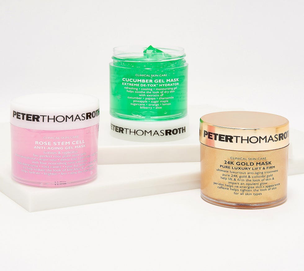 Cucumber Gel, 24K Gold, and Rose Mask 3-Piece Kit