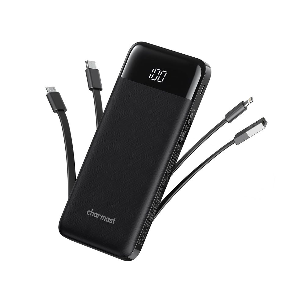 Portable Charger with Built-in Cables