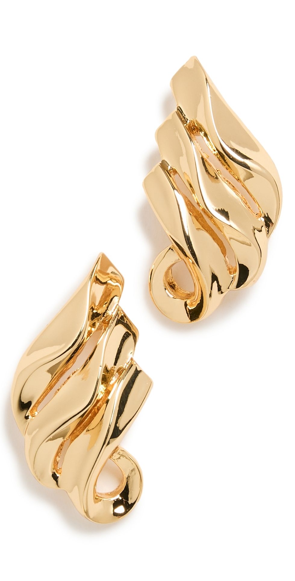 Polished Gold Swirl Post Earrings