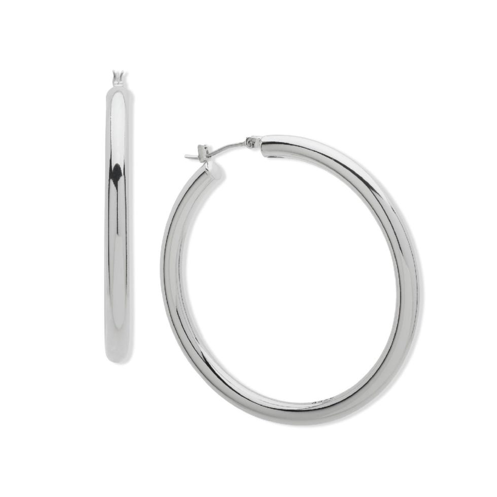 Pendientes de aro gruesos para mujer de 50 mm en plata