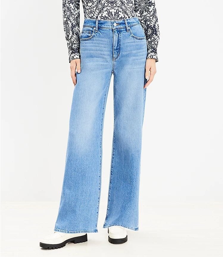 Petite High Rise Wide Leg Jeans
