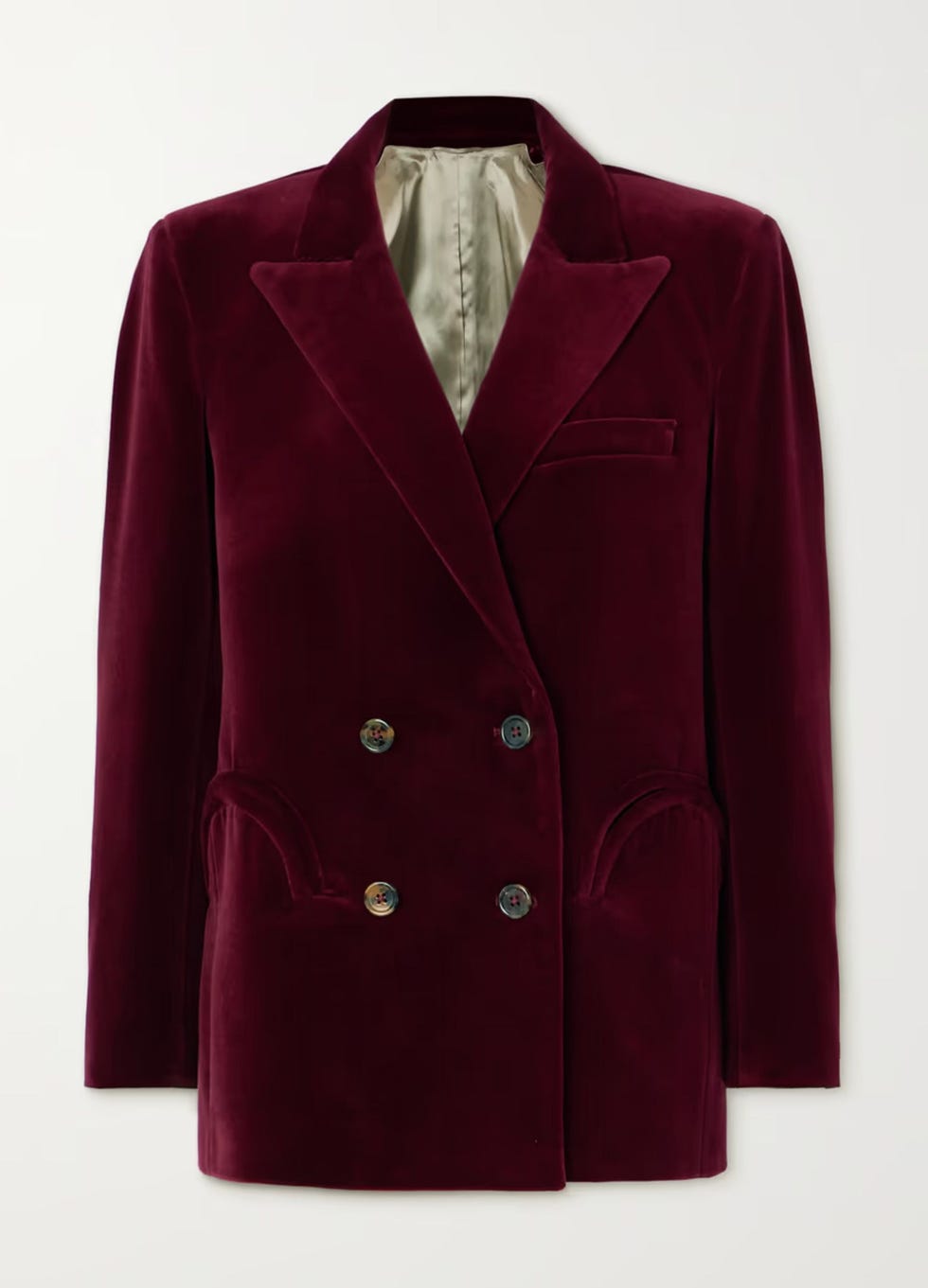 Everynight double-breasted cotton-velvet blazer