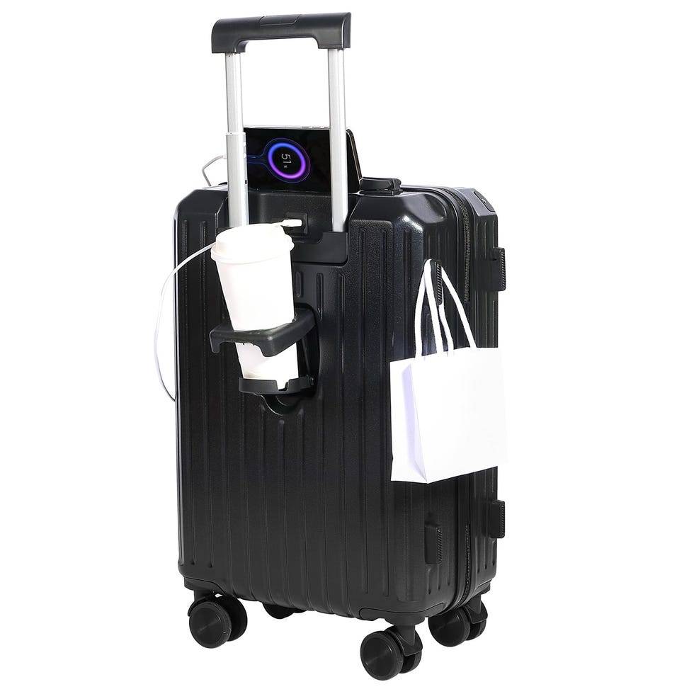 Carry-On Luggage with Cup Holder & USB Charging Port
