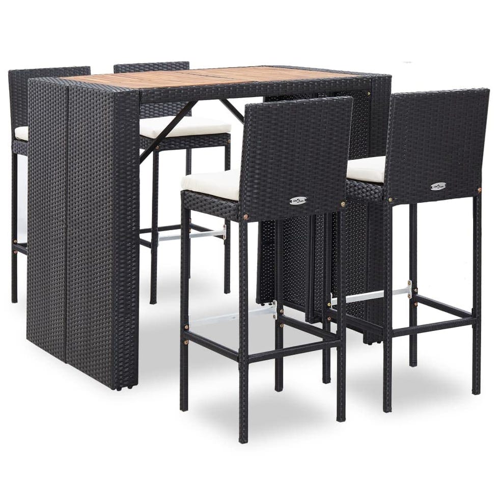 Mesa y sillas altas para terraza o jardín