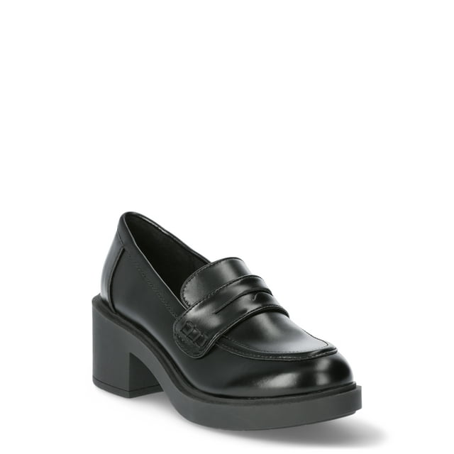 Platform Heeled Penny Loafers