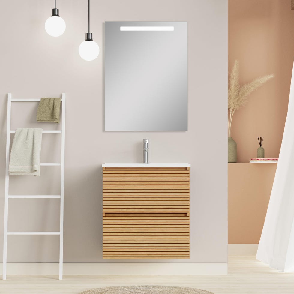 Mueble de lavabo con 2 cajones, suspendido