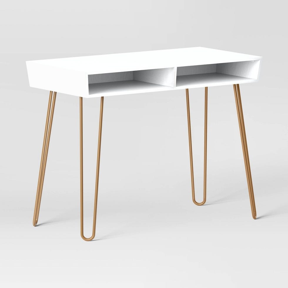 Hairpin Writing Desk with Storage 