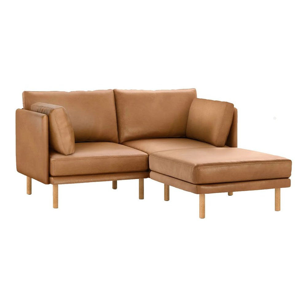 Field Leather 3-Piece Sectional Lounger with Ottoman