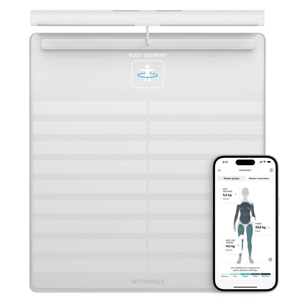 WITHINGS Body Scan: bilancia con connessione Wi-Fi per migliorare la salute, bilancia impedenziometrica, analisi della composizione corporea, grasso corporeo, massa muscolare, massa d'acqua, ecg