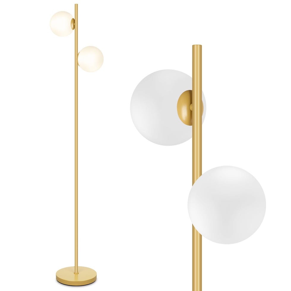 Mid Century Modern 2 Frosted Glass Globe Floor Lamp Mid Century Modern 2 Frosted Glass Globe Floor Lamp