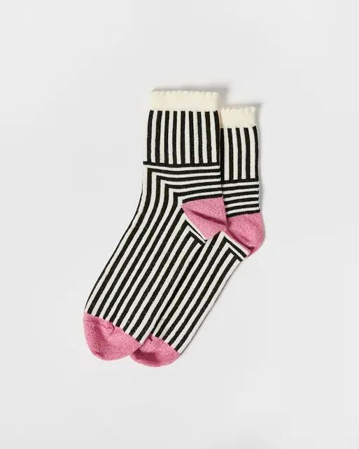 Black & White Stripe Ankle Socks