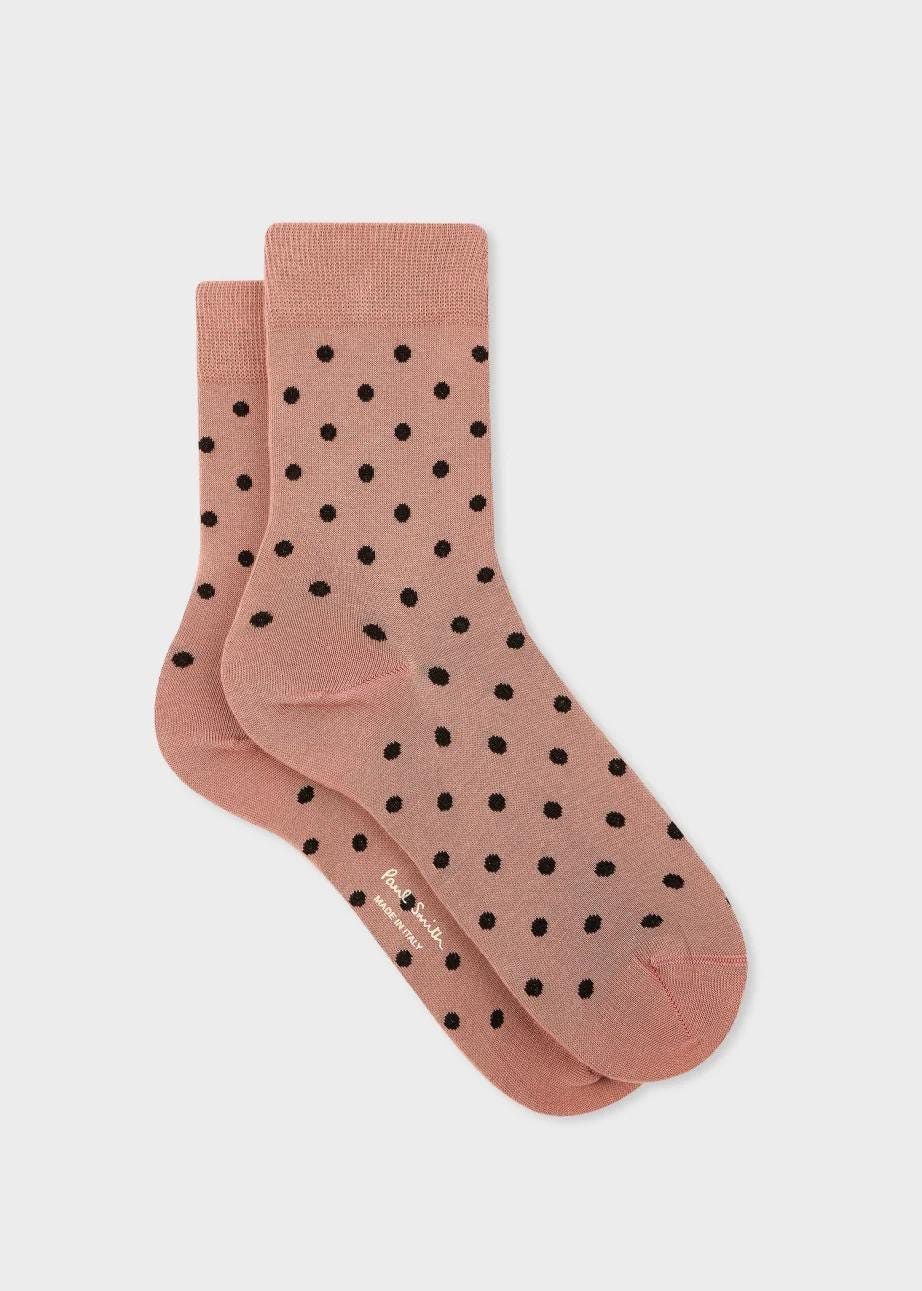Women's Dusky Pink Polka Dot Socks