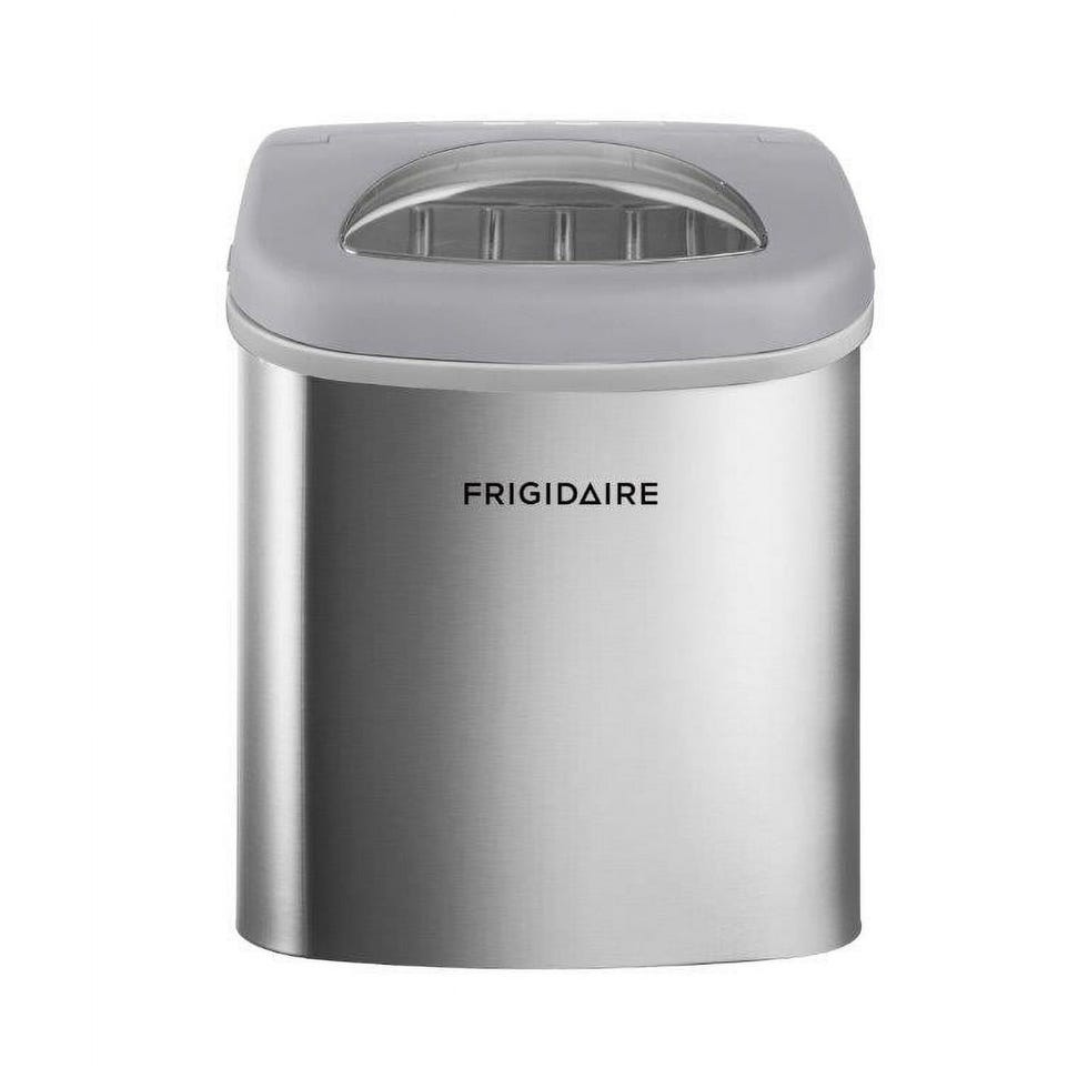 Silver compact ice maker