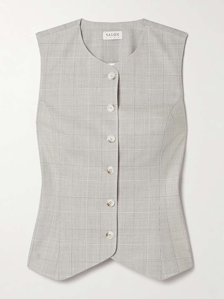 Rideau checked wool vest