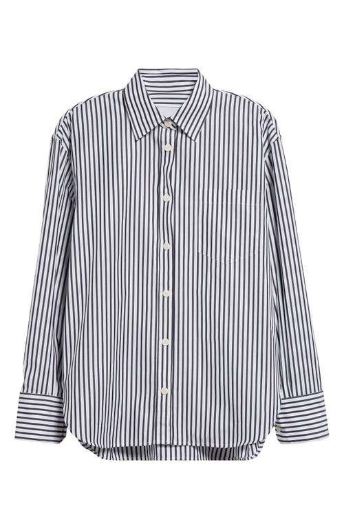 Stripe Oversize Button-Up Shirt