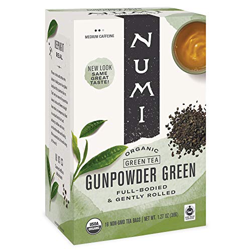 Organic Gunpowder Green Tea (three 18-bag boxes) 