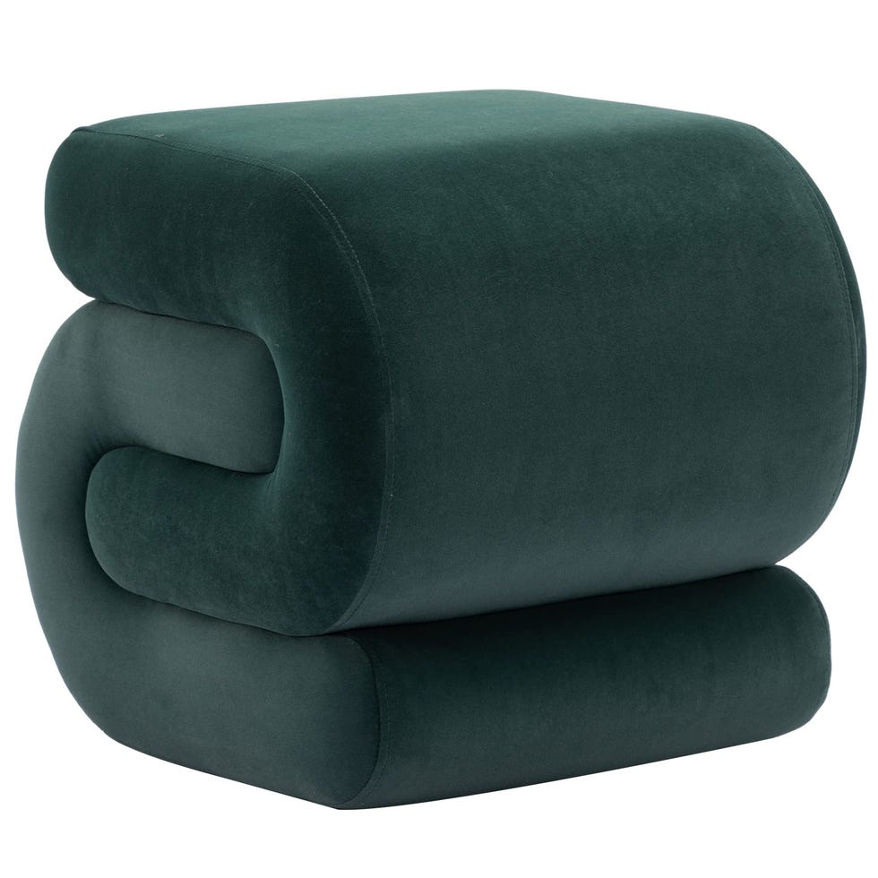 Velvet Upholstered Ottoman 
