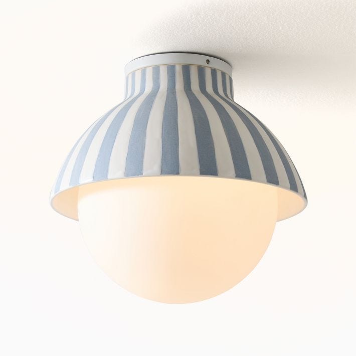 West Elm x PBK Stripe Ceramic Flush Mount