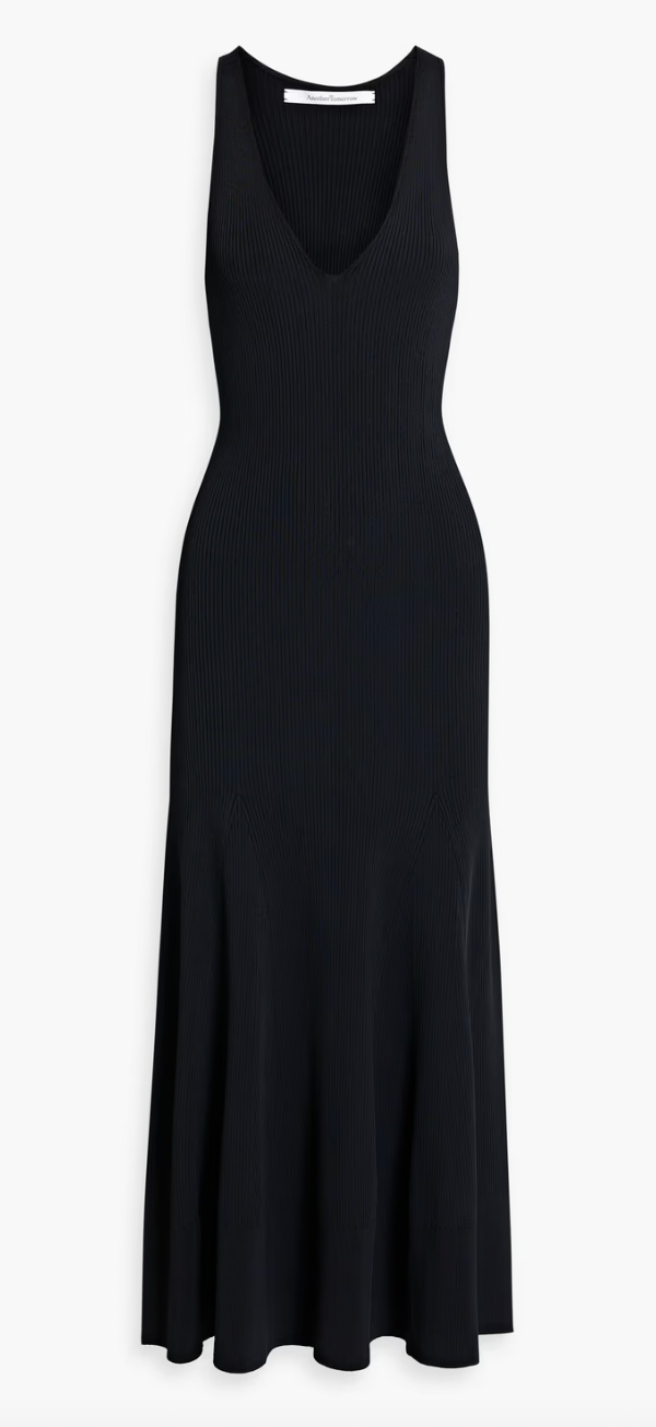 Another Tomorrow Ribbed-knit dress