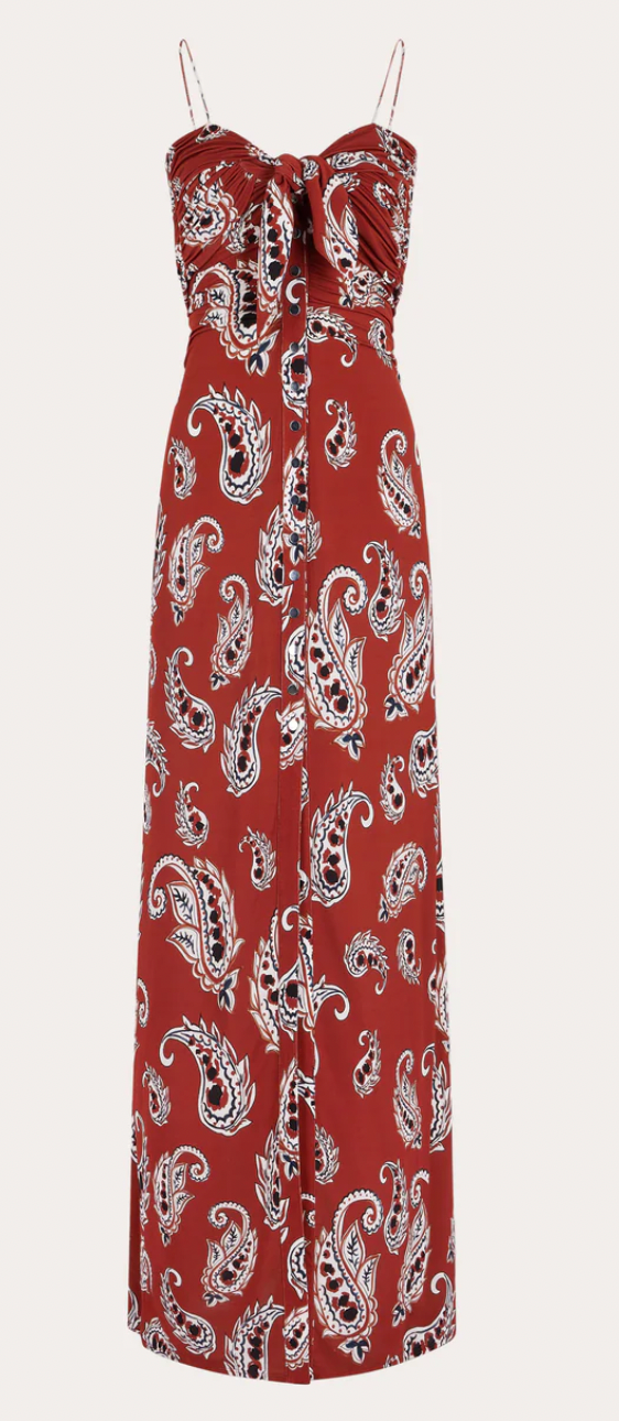 Rabanne Ruched Knot Maxi Dress