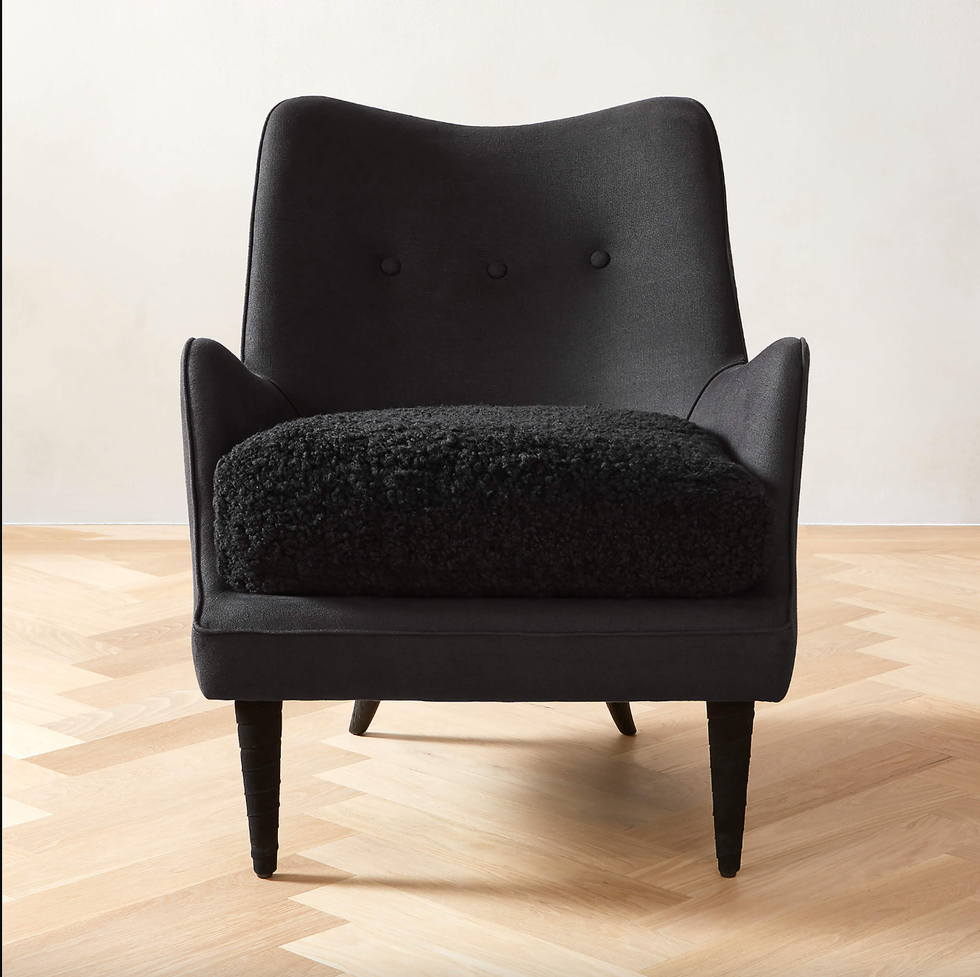 Jed Black Shearling Chair 