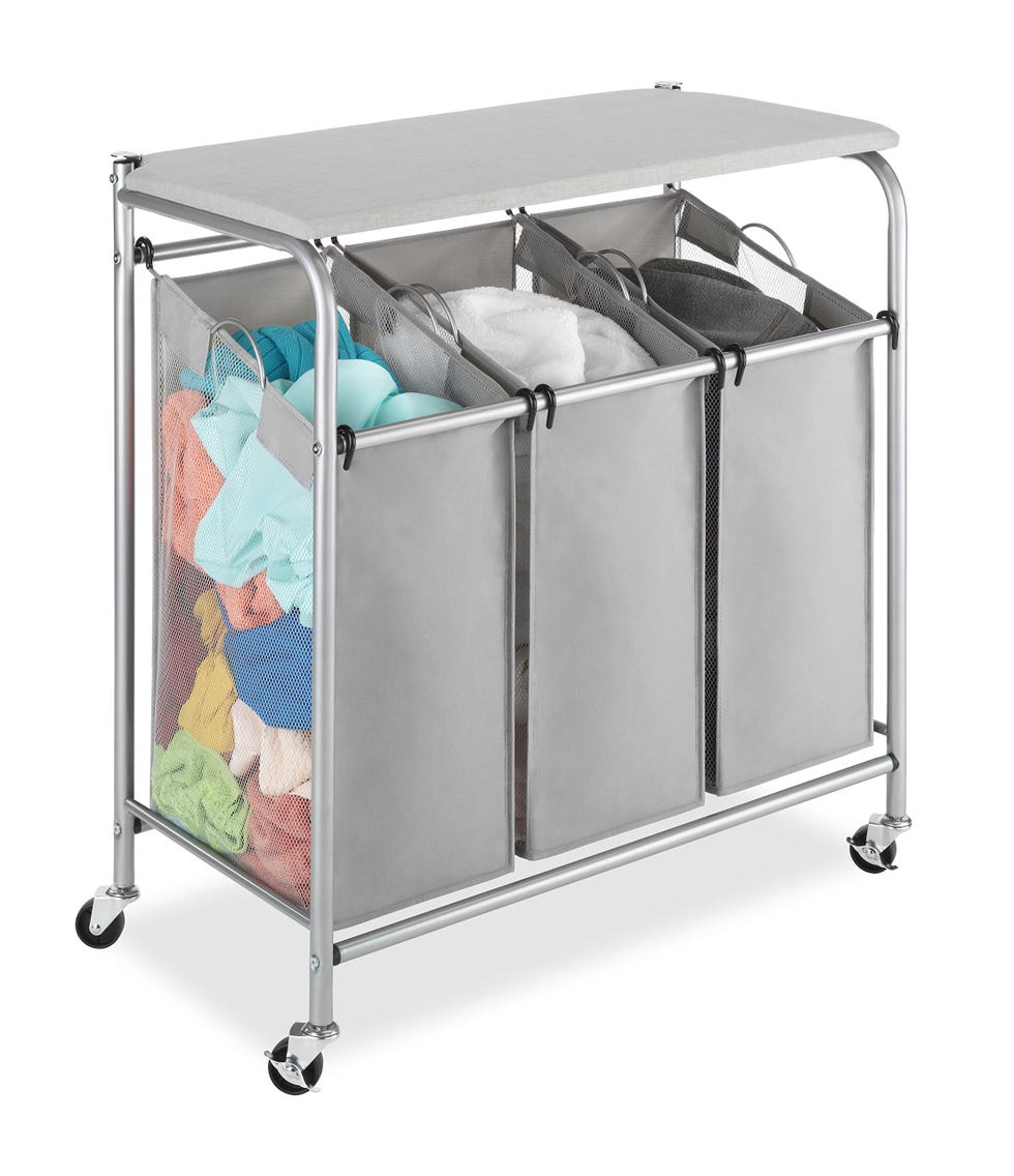 3 Section Rolling Laundry Sorter