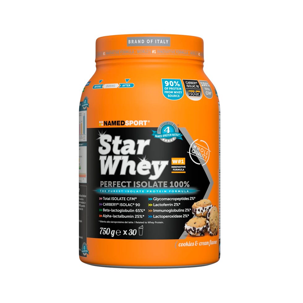 Star Whey Isolate Cookies & Cream 750 g - 100% Proteine del Siero del Latte Isolate di purissima qualità Carbery® Isolac 90, gusto Biscotti e crema
