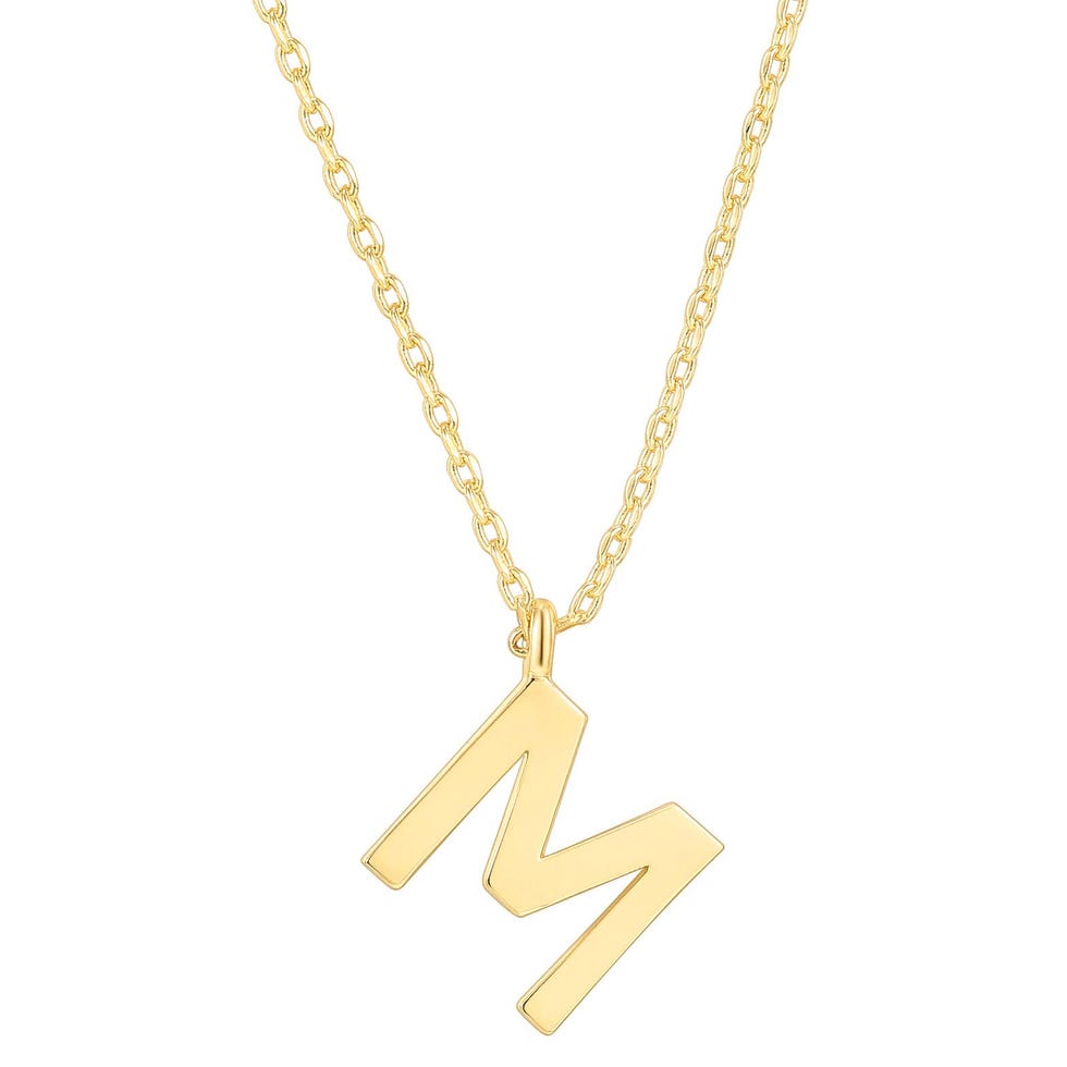 14K Yellow Gold Plated Initial Necklace