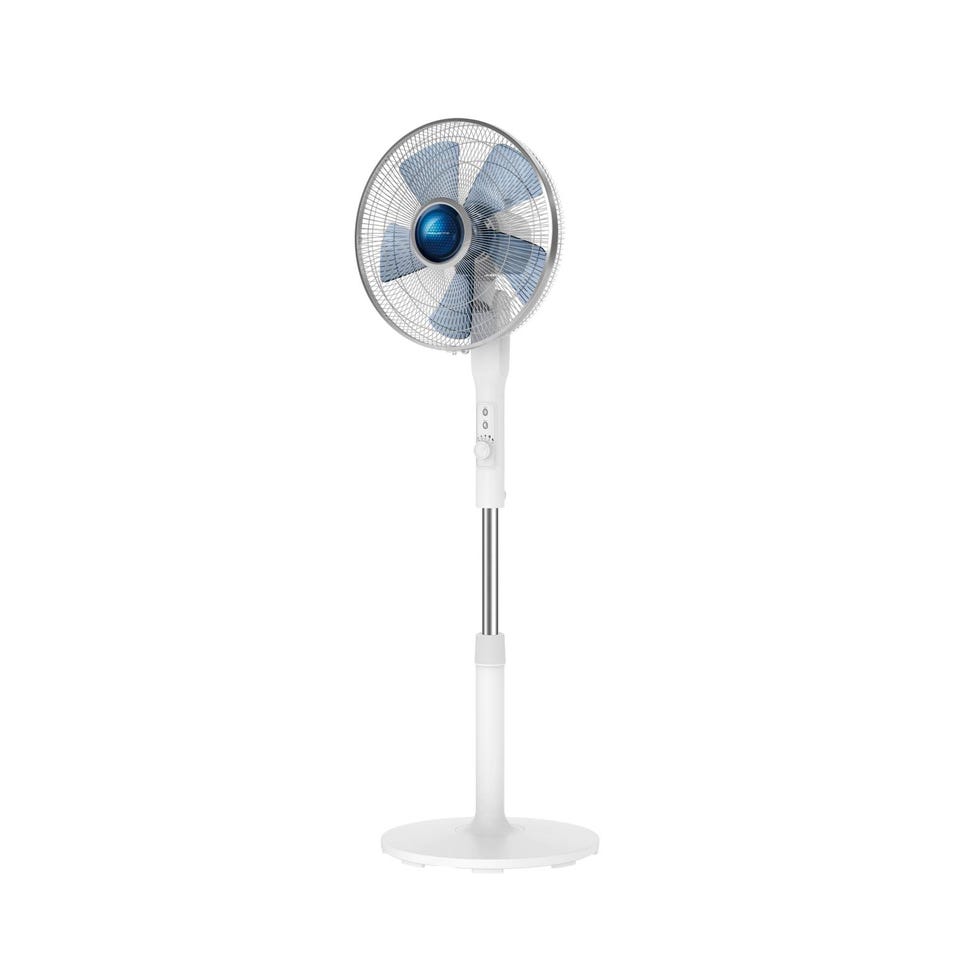 Rowenta VU5840 Turbo Silence Extreme+, Ventilatore a Piantana, Flusso fino a 80 m3/min, 4 Velocità Regolabili, 120° di Diffusione dell’aria, altezza max 1.45, Silenzioso 45 bBA, Bianco